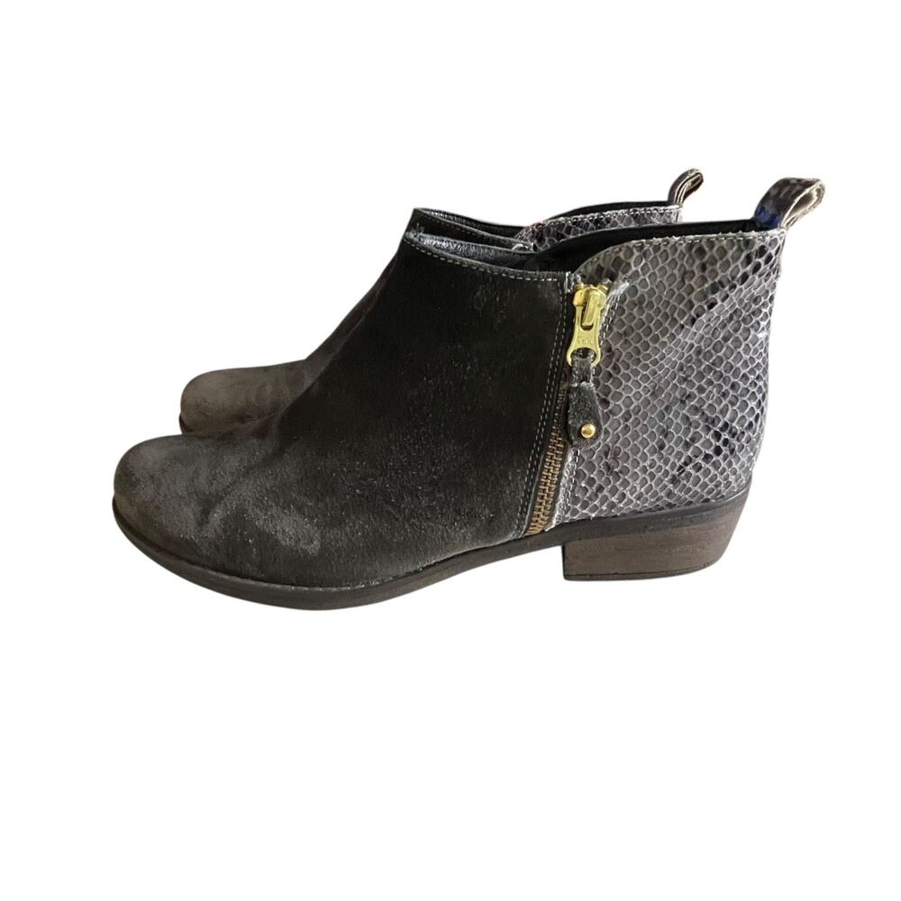 Eric Michael Ankle Boots 41 US 10 Gray Suede Snakeskin Side Zip Handmade Spain